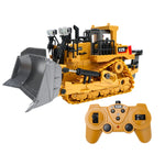 Escavatore in lega giocattolo telecomandato per bambini con bulldozer pesante a nove canali con telecomando 2.4G, 1031 Alloy Excavator