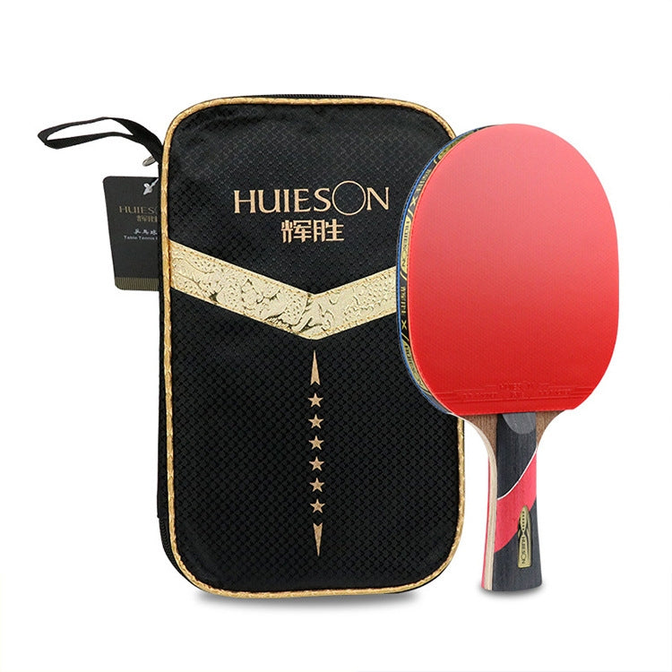 HUIESON HS-LX Six Star 5-Strati Chicken Wing Tip + 2 Strati di Carbonio Doppio Lato Continuo Ping Pong Racchetta Singola, HUIESON HS-LX(Pen Hold Grip Racket), HUIESON HS-LX(Hand-shake Grip Racket)