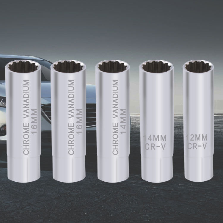Strumento di smontaggio per fiamme sottili con chiave a bussola per candele per auto da 2 pezzi, specificazione:, 12mm (Shrapnel), 14mm (Shrapnel), 14mm (Magnetic), 16mm (Magnetic), 16mm (Glue Cover)