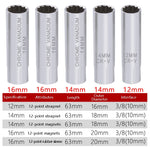 Strumento di smontaggio per fiamme sottili con chiave a bussola per candele per auto da 2 pezzi, specificazione:, 12mm (Shrapnel), 14mm (Shrapnel), 14mm (Magnetic), 16mm (Magnetic), 16mm (Glue Cover)