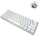 LEAVEN K28 61 tasti Gaming Office Computer RGB Bluetooth wireless + tastiera meccanica cablata a doppia modalità, lunghezza cavo: 1,5 m, Green Axis (Black), Green Axis (White), Green Axis (Blue), Green Axis (Pink), Red Axis (Black), Red Axis (White)   ...