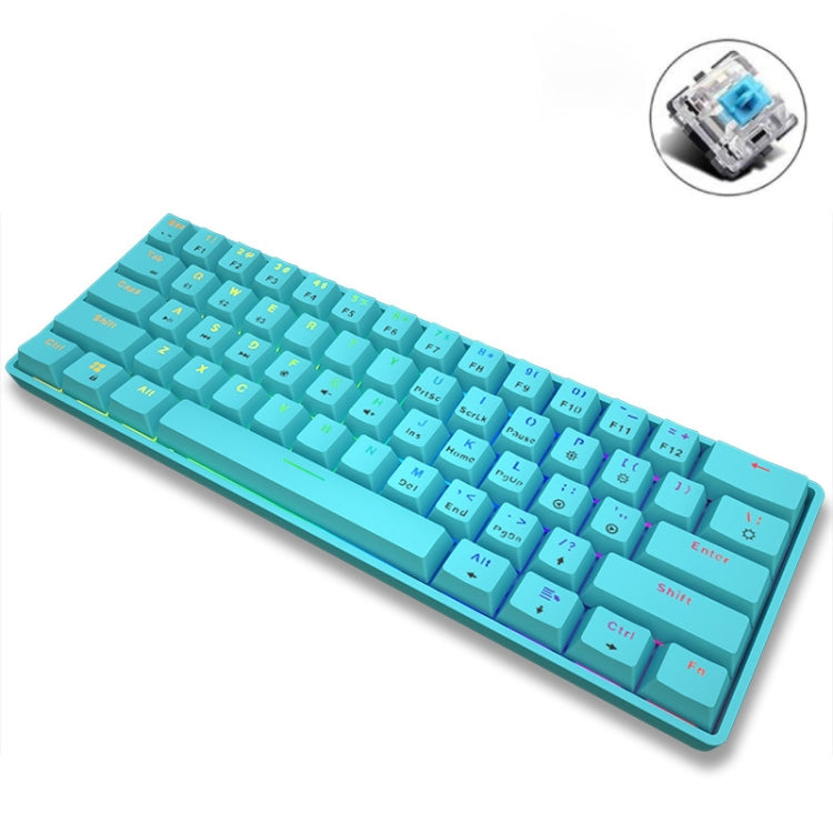 LEAVEN K28 61 tasti Gaming Office Computer RGB Bluetooth wireless + tastiera meccanica cablata a doppia modalità, lunghezza cavo: 1,5 m, Green Axis (Black), Green Axis (White), Green Axis (Blue), Green Axis (Pink), Red Axis (Black), Red Axis (White)���...
