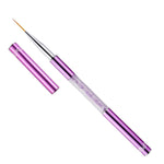 2 PCS Nail Art Drawing Pen Purple Drill Rod Color Painting Flower Stripe Nail Brush con copertura per penna, 20mm, 15mm, 11mm, 9mm, 7mm, 5mm