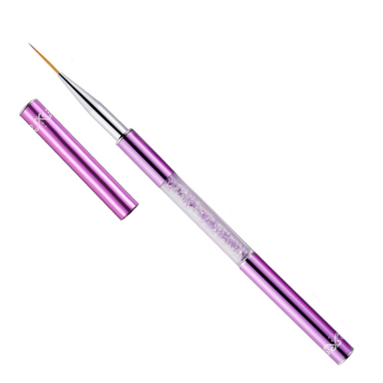 2 PCS Nail Art Drawing Pen Purple Drill Rod Color Painting Flower Stripe Nail Brush con copertura per penna, 20mm, 15mm, 11mm, 9mm, 7mm, 5mm