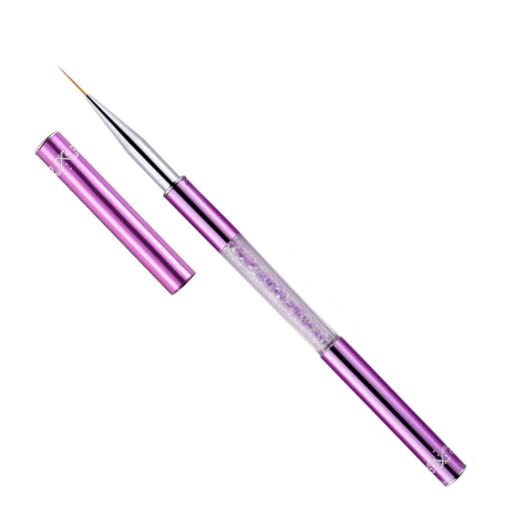 2 PCS Nail Art Drawing Pen Purple Drill Rod Color Painting Flower Stripe Nail Brush con copertura per penna, 20mm, 15mm, 11mm, 9mm, 7mm, 5mm