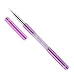 2 PCS Nail Art Drawing Pen Purple Drill Rod Color Painting Flower Stripe Nail Brush con copertura per penna, 20mm, 15mm, 11mm, 9mm, 7mm, 5mm