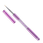 2 PCS Nail Art Drawing Pen Purple Drill Rod Color Painting Flower Stripe Nail Brush con copertura per penna, 20mm, 15mm, 11mm, 9mm, 7mm, 5mm