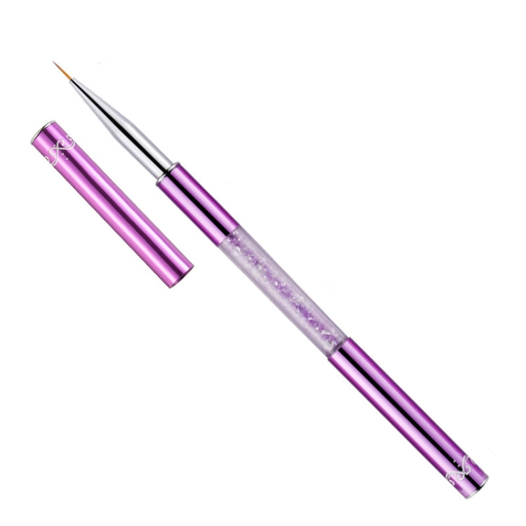 2 PCS Nail Art Drawing Pen Purple Drill Rod Color Painting Flower Stripe Nail Brush con copertura per penna, 20mm, 15mm, 11mm, 9mm, 7mm, 5mm
