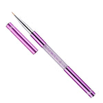 2 PCS Nail Art Drawing Pen Purple Drill Rod Color Painting Flower Stripe Nail Brush con copertura per penna, 20mm, 15mm, 11mm, 9mm, 7mm, 5mm