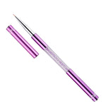 2 PCS Nail Art Drawing Pen Purple Drill Rod Color Painting Flower Stripe Nail Brush con copertura per penna, 20mm, 15mm, 11mm, 9mm, 7mm, 5mm