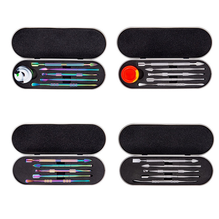 Set di strumenti per nail art Cucchiaio per crema da fumo Cucchiaio per olio da fumo in acciaio inossidabile, 5 In 1 Silver, 6 In 1 Silver, 5 In 1 Color Titanium, 6 In 1 Color Titanium