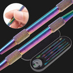 Set di strumenti per nail art Cucchiaio per crema da fumo Cucchiaio per olio da fumo in acciaio inossidabile, 5 In 1 Silver, 6 In 1 Silver, 5 In 1 Color Titanium, 6 In 1 Color Titanium