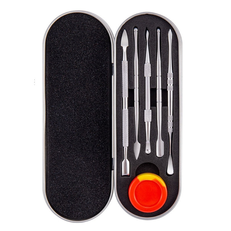 Set di strumenti per nail art Cucchiaio per crema da fumo Cucchiaio per olio da fumo in acciaio inossidabile, 5 In 1 Silver, 6 In 1 Silver, 5 In 1 Color Titanium, 6 In 1 Color Titanium