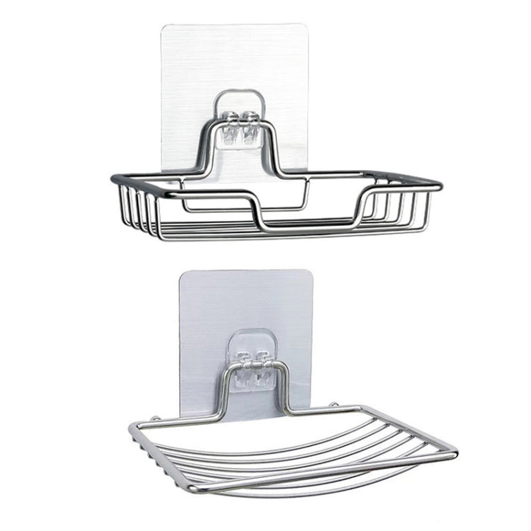 Portasapone da bagno a parete in acciaio inossidabile da 4 pezzi, stile:, Single Layer With Sticker, Single Layer Curved With Sticker