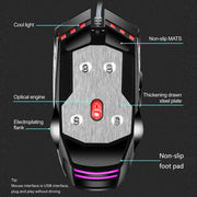 LEAVEN 7 Tasti 4000 DPI USB Wired Computer Ufficio Mouse da gioco meccanico RGB luminoso, Lunghezza cavo: 1,5 m, S30 Black, S30 White, S30 Pink, S10 Black