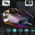LEAVEN 7 Tasti 4000 DPI USB Wired Computer Ufficio Mouse da gioco meccanico RGB luminoso, Lunghezza cavo: 1,5 m, S30 Black, S30 White, S30 Pink, S10 Black