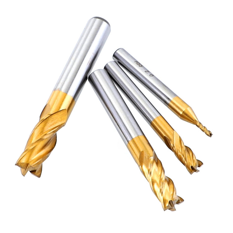 Fresa frontale in acciaio ad alta velocità e alluminio con fresa a codolo cilindrico placcata in titanio, 7 PCS/Set, 10 PCS/Set, 11 PCS/Set