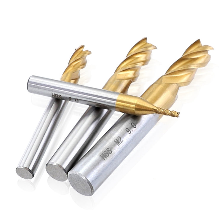 Fresa frontale in acciaio ad alta velocità e alluminio con fresa a codolo cilindrico placcata in titanio, 7 PCS/Set, 10 PCS/Set, 11 PCS/Set
