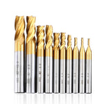 Fresa frontale in acciaio ad alta velocità e alluminio con fresa a codolo cilindrico placcata in titanio, 7 PCS/Set, 10 PCS/Set, 11 PCS/Set