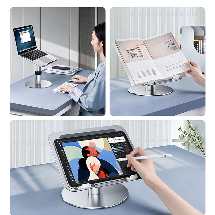 Oatsbasf 03597 Staffa di sollevamento per notebook in lega di alluminio Staffa per sollevamento del computer portatile Staffa per dissipazione del calore Tavolo pieghevole mobile, Stile:, Elite Version-Silver, Elite Version-Gray, Deluxe Edition-Silver ...