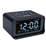 Sveglia digitale a LED per camera da letto con porta di ricarica USB Orologio a piattaforma elettronica con temperatura radio, US Plug, EU Plug, UK Plug