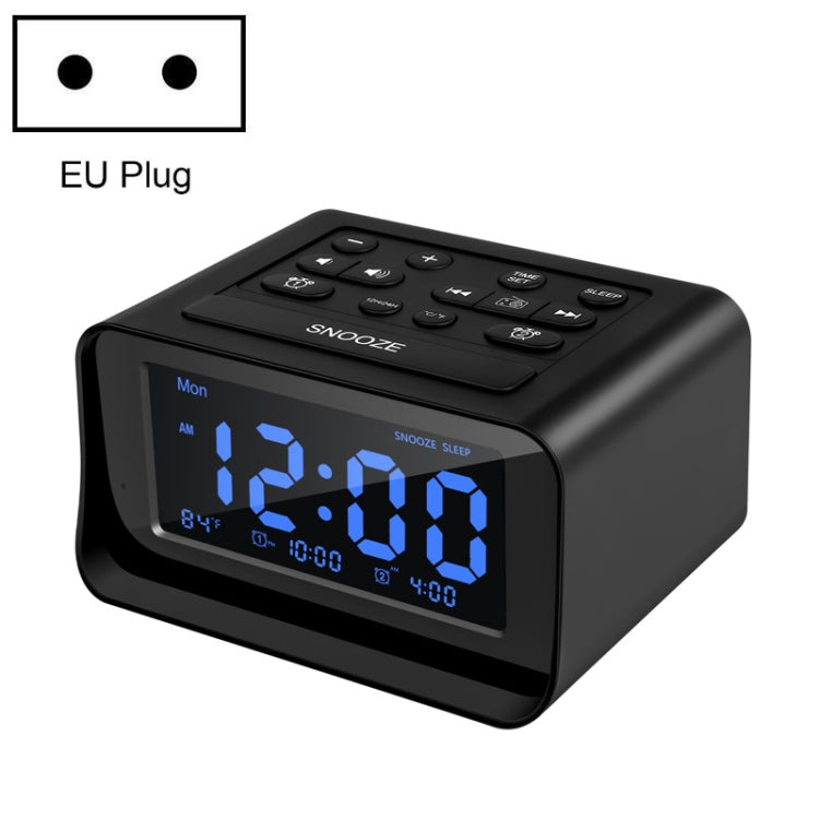 Sveglia digitale a LED per camera da letto con porta di ricarica USB Orologio a piattaforma elettronica con temperatura radio, US Plug, EU Plug, UK Plug