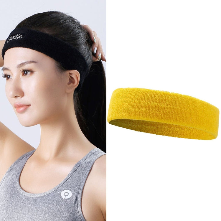 2 pezzi Enochle Sports fascia assorbente per il sudore fascia in cotone pettinato, Enochle Headband (Yellow)
