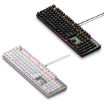 104 tasti Green Shaft RGB Tastiera luminosa Gioco per computer Tastiera meccanica in metallo cablata USB, Lunghezza cavo: 1,5 m, Stile:, Ordinary Version (Black), Ordinary Version (White), Double Imposition Version (White Pink)                         ...