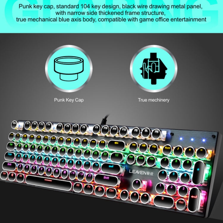104 tasti Green Shaft RGB Tastiera luminosa Gioco per computer Tastiera meccanica in metallo cablata USB, Lunghezza cavo: 1,5 m, Stile:, Ordinary Version (Black), Ordinary Version (White), Double Imposition Version (White Pink)                         ...