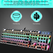 104 tasti Green Shaft RGB Tastiera luminosa Gioco per computer Tastiera meccanica in metallo cablata USB, Lunghezza cavo: 1,5 m, Stile:, Ordinary Version (Black), Ordinary Version (White), Double Imposition Version (White Pink)                         ...