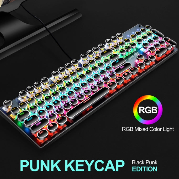 104 tasti Green Shaft RGB Tastiera luminosa Gioco per computer Tastiera meccanica in metallo cablata USB, Lunghezza cavo: 1,5 m, Stile:, Ordinary Version (Black), Ordinary Version (White), Double Imposition Version (White Pink)                         ...
