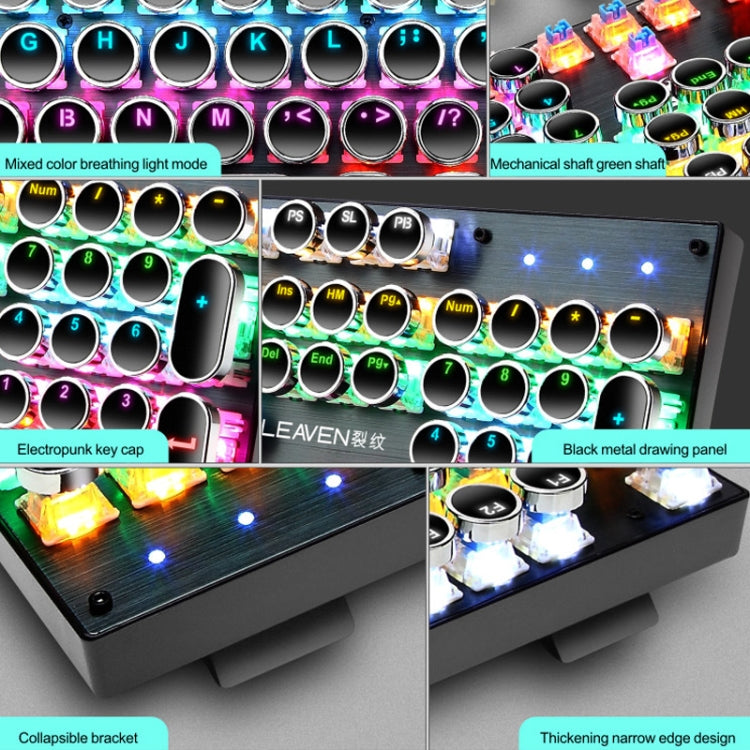 104 tasti Green Shaft RGB Tastiera luminosa Gioco per computer Tastiera meccanica in metallo cablata USB, Lunghezza cavo: 1,5 m, Stile:, Ordinary Version (Black), Ordinary Version (White), Double Imposition Version (White Pink)�������������������������...