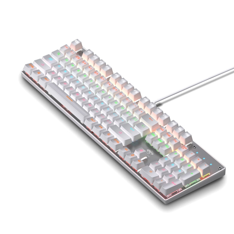 104 tasti Green Shaft RGB Tastiera luminosa Gioco per computer Tastiera meccanica in metallo cablata USB, Lunghezza cavo: 1,5 m, Stile:, Ordinary Version (Black), Ordinary Version (White), Double Imposition Version (White Pink)                         ...