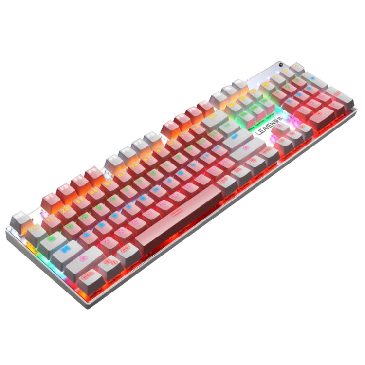 104 tasti Green Shaft RGB Tastiera luminosa Gioco per computer Tastiera meccanica in metallo cablata USB, Lunghezza cavo: 1,5 m, Stile:, Ordinary Version (Black), Ordinary Version (White), Double Imposition Version (White Pink)                         ...