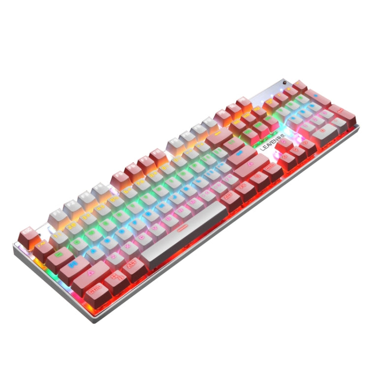 104 tasti Green Shaft RGB Tastiera luminosa Gioco per computer Tastiera meccanica in metallo cablata USB, Lunghezza cavo: 1,5 m, Stile:, Ordinary Version (Black), Ordinary Version (White), Double Imposition Version (White Pink)�������������������������...