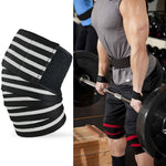 Ginocchiere sportive avvolte in fasciatura a quattro strisce in nylon da 2 pezzi, Nylon Knee Pads(Black Red), Nylon Knee Pads (Black Yellow), Nylon Knee Pads (Black Light Blue), Nylon Knee Pads (Black Green), Nylon Knee Pads (Black Orange)             ...