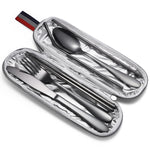 7 in 1 Posate Cucchiaio Bacchette E Set Cannuccia Set Posate Portatile In Acciaio Inossidabile, Silver + Light Bag, Gold+ Light Bag, Rose+ Light Bag, Symphony + Light Bag, Black+ Light Bag, Silver + Deep Bag, Gold  + Deep Bag, Rose  + Deep Bag         ...