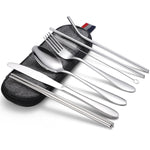7 in 1 Posate Cucchiaio Bacchette E Set Cannuccia Set Posate Portatile In Acciaio Inossidabile, Silver + Light Bag, Gold+ Light Bag, Rose+ Light Bag, Symphony + Light Bag, Black+ Light Bag, Silver + Deep Bag, Gold  + Deep Bag, Rose  + Deep Bag         ...