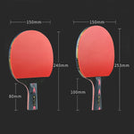 HUIESON HS-CPPX5 Set di racchette da allenamento per ping pong a cinque stelle in fibra di carbonio a doppia faccia con adesivo inverso, specifica:, Hand-shake Grip Racket, Pen Hold Grip Racket, Hand-shake Grip + Pen Hold Grip Racket