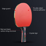 HUIESON HS-CPPX5 Set di racchette da allenamento per ping pong a cinque stelle in fibra di carbonio a doppia faccia con adesivo inverso, specifica:, Hand-shake Grip Racket, Pen Hold Grip Racket, Hand-shake Grip + Pen Hold Grip Racket