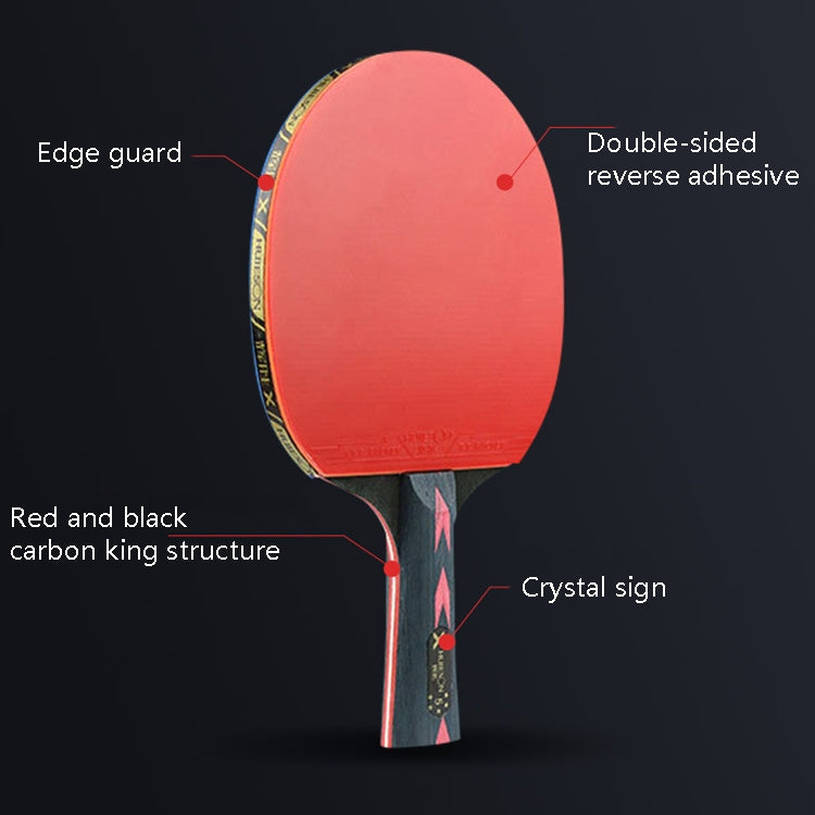 HUIESON HS-CPPX5 Set di racchette da allenamento per ping pong a cinque stelle in fibra di carbonio a doppia faccia con adesivo inverso, specifica:, Hand-shake Grip Racket, Pen Hold Grip Racket, Hand-shake Grip + Pen Hold Grip Racket