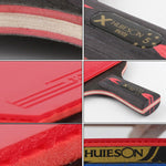 HUIESON HS-CPPX5 Set di racchette da allenamento per ping pong a cinque stelle in fibra di carbonio a doppia faccia con adesivo inverso, specifica:, Hand-shake Grip Racket, Pen Hold Grip Racket, Hand-shake Grip + Pen Hold Grip Racket