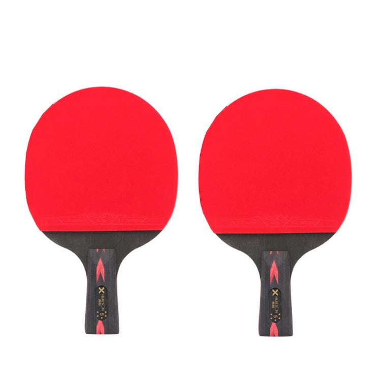 HUIESON HS-CPPX5 Set di racchette da allenamento per ping pong a cinque stelle in fibra di carbonio a doppia faccia con adesivo inverso, specifica:, Hand-shake Grip Racket, Pen Hold Grip Racket, Hand-shake Grip + Pen Hold Grip Racket