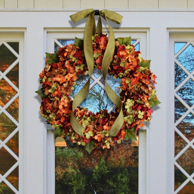 Ornamento natalizio con fiori artificiali da appendere alla porta della ghirlanda di ortensie, 30cm, 35cm