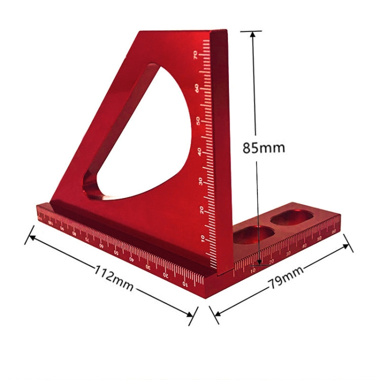 Strumenti per la lavorazione del legno Lega di alluminio Righello triangolare righello multifunzione quadrato a 90 gradi, 90 Degree Square Ruler