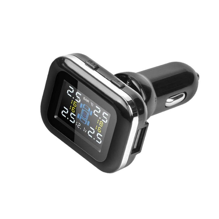Q3 Mini accendisigari Sistema di monitoraggio della pressione dei pneumatici wireless per auto TPMS Pneumatico di tensione della temperatura dell'auto, Car Temperature Voltage Tire