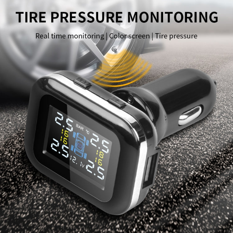Q3 Mini accendisigari Sistema di monitoraggio della pressione dei pneumatici wireless per auto TPMS Pneumatico di tensione della temperatura dell'auto, Car Temperature Voltage Tire