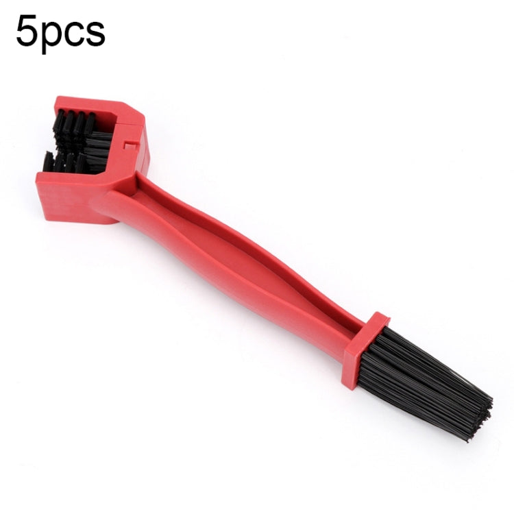 5 PCS BG-7168 Spazzola per la pulizia di biciclette e moto Spazzola a catena a tre lati, 5 PCS Red, 5 PCS Blue, 5 PCS Black, Red + Small Brush, Blue + Small Brush