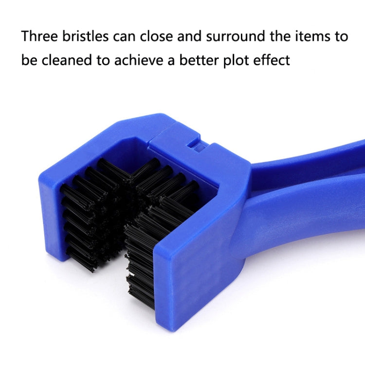 5 PCS BG-7168 Spazzola per la pulizia di biciclette e moto Spazzola a catena a tre lati, 5 PCS Red, 5 PCS Blue, 5 PCS Black, Red + Small Brush, Blue + Small Brush