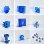 Puntelli per foto ornamentali per sfondo da studio, Translucent Blue Round Sheet, Translucent Blue Cross Circle, Blue Round Acrylic Ornament, Blue Square Acrylic Ornament, Acrylic Clock, Translucent Acrylic Clock, Blue Ball Rubik Cube, Blue Plaster    ...